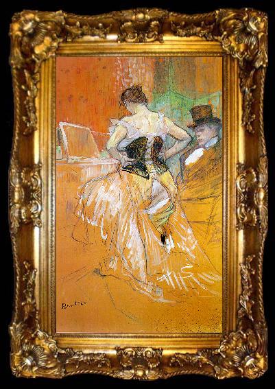 framed   Henri  Toulouse-Lautrec Woman in a Corset  Woman in a Corset  -y, ta009-2